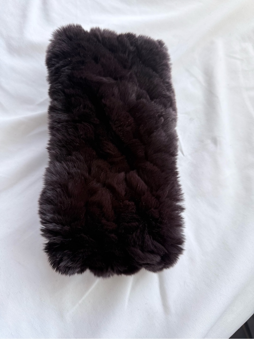 Plush Faux Fur Scarf - Dark Brown